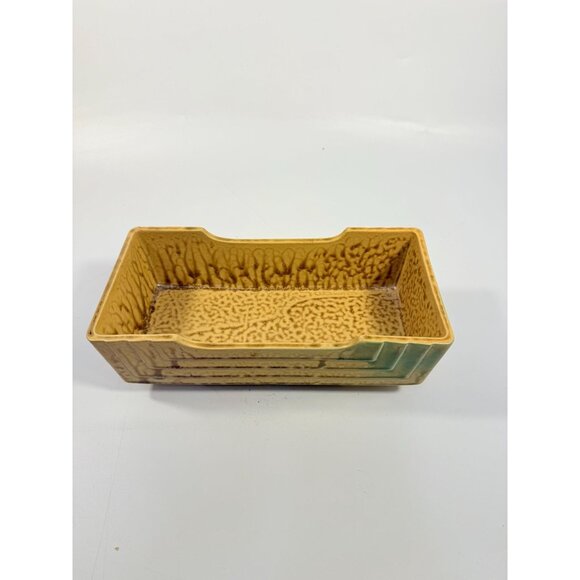 Footed Ikebana Dish Planter Japanese Drip Glaze Mid Century MCM Atomic Retro - Picture 3 of 16